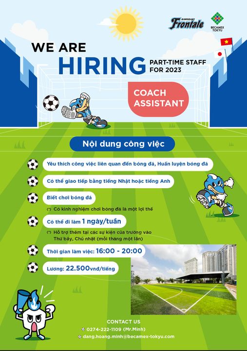 [RECRUITMENT CORNER] TRỢ LÝ HUẤN LUYỆN VIÊN CHO ĐỘI BÓNG